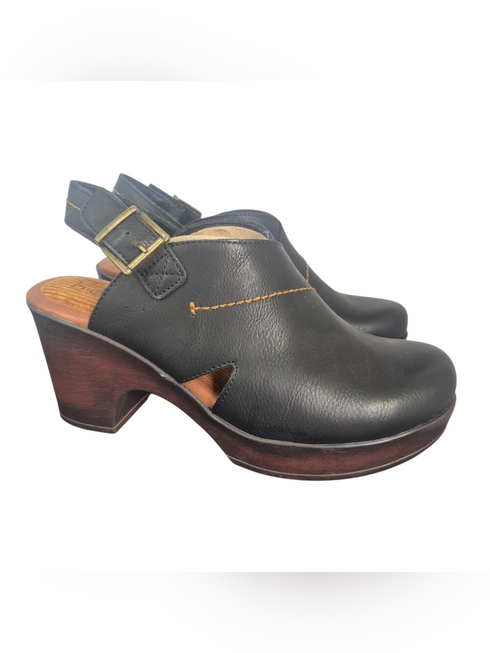 New BOC Cecila Comfort Clog Shoes Black Size 7 Buckle NWOB